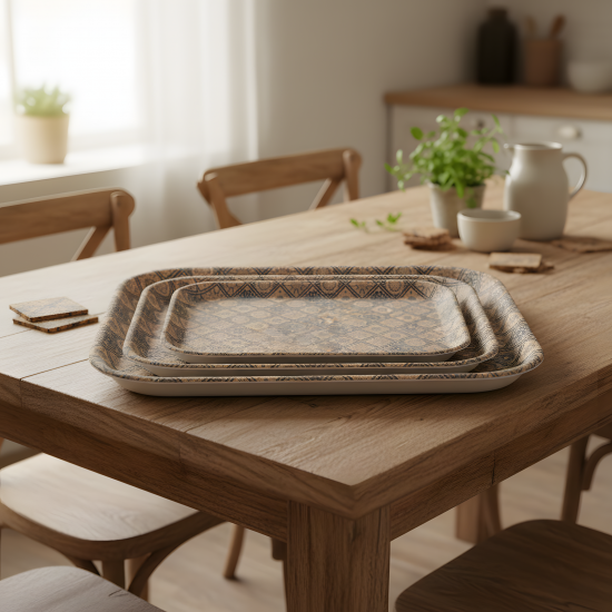 Plastic Tray Set 3 Pcs